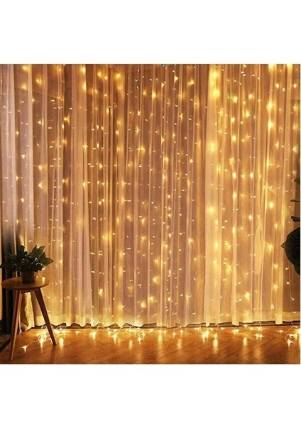 Kumandalı 8 Ayrı Moda Sahip 3MX3M ( 300 cm x 300CM ) Perde LED Peri LED USB