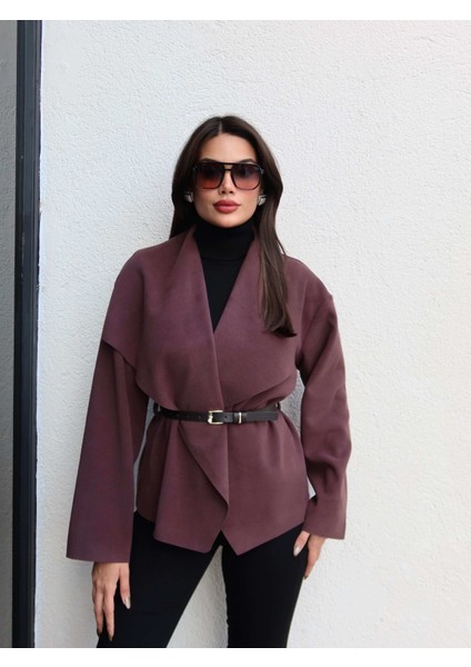 Kaşmir Şal Yaka Kemerli Ceket