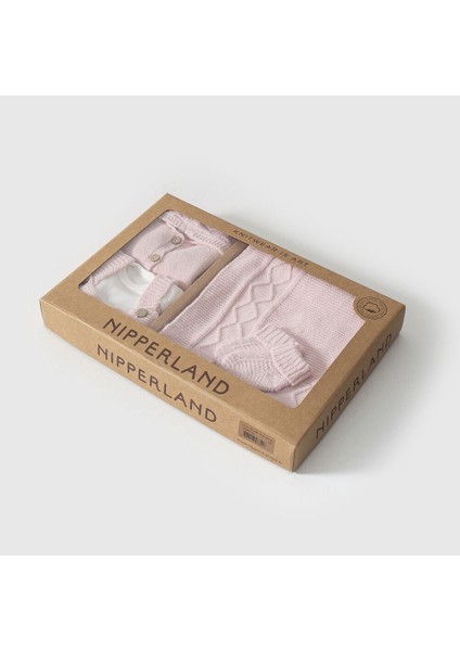 8351N Bebek Triko Baklava Desen Salopetli 5'li Kutulu Naturel Hastane Çıkış Seti fiyatları