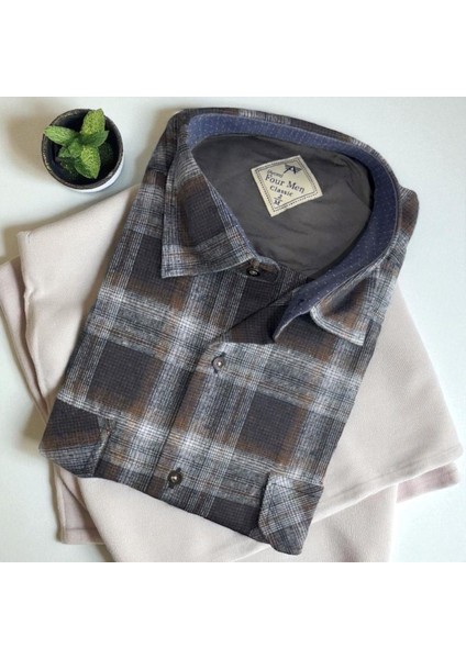 Klasik %100 Cotton Uzun Kollu Terletmeyen Kışlık Flanel Kumaş Çok Renk Gömlek (Regular Kalıp)