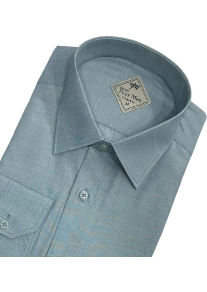 Klasik %100 Cotton Uzun Kollu Terletmeyen Kışlık Flanel Kumaş Haki Gömlek (Regular Kalıp) fiyatları