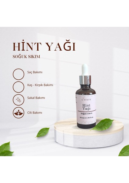 Soğuk Sıkım Hint Yağı- %100 Saf- 50 ml