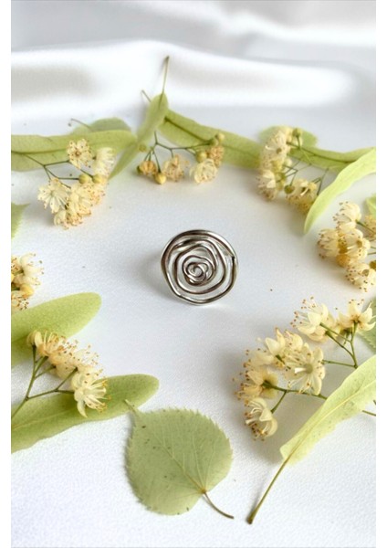 Gümüş Renkli Ayarlanabilir Sarmal Çelik Yüzük