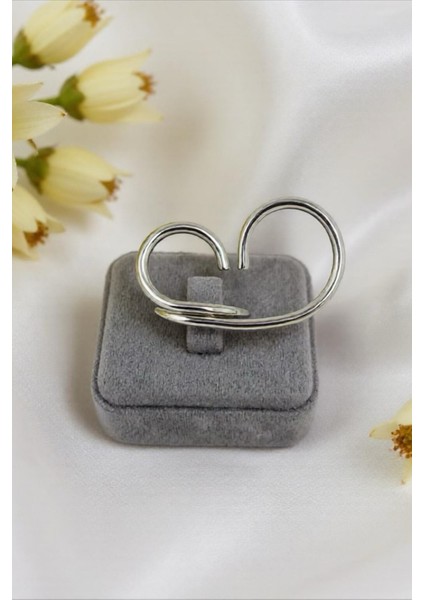 Gümüş Renkli Çelik Ayarlanabilir Yüzük