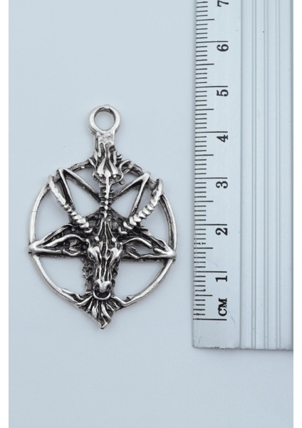 2'li Ters Pentagram Keçi Kafası - Yılan Ejderha Gümüş Kaplama Kolye Seti modelleri