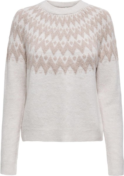 Onlfry Ls Jq Glitter O-Neck Kadın Triko Kazak – Simli, Uzun Kollu, Yuvarlak Yaka fiyatları