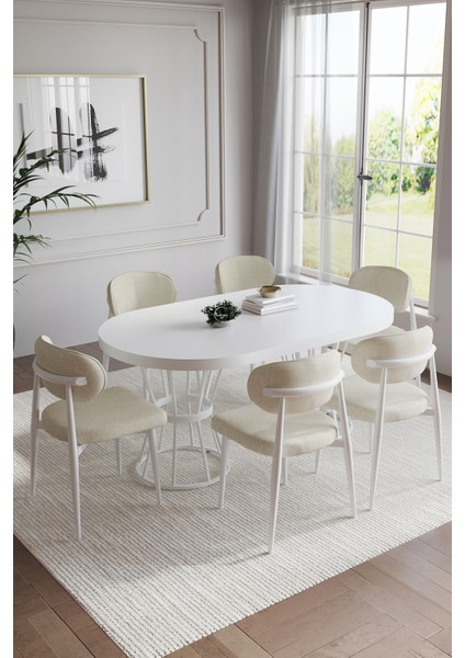 Bohem Polo Mutfak Masası Takımı 6 Kişilik