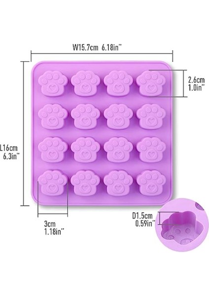 Kedi Pati Silikon Kalıp 1 Adet 16_LI Random Renk modelleri