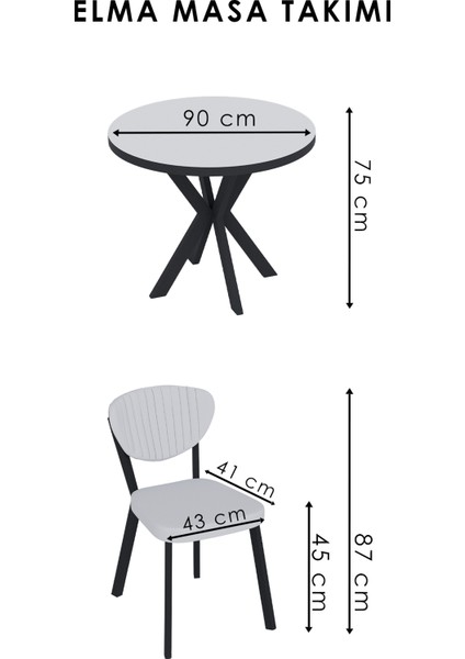 Elma Mutfak Masası Takımı Yuvarlak 4 Kişilik Mutfak Yemek Masa Takımı indirimleri