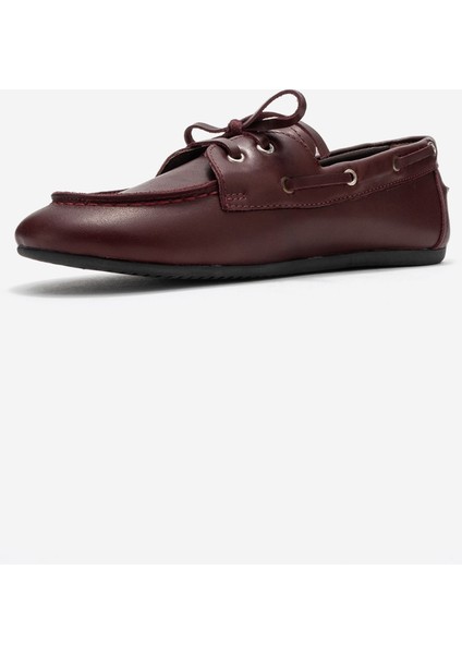 Serelıs Bordo Cilt Hakiki Deri Bağcıklı Kadın Loafer Ayakkabı fırsatları