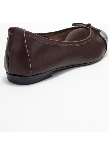 Jens Kahverengi-Siyah Rugan Hakiki Deri Fiyonklu Kadın Babet Ayakkabı indirimleri