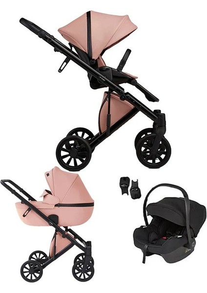 e/type - 3'ü 1 arada bebek arabası seti - Şeftali