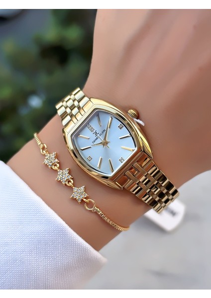 Orijinal Çelik Kordon Kadın Kol Saati 3 Atm Su Geçirmezlik Bileklik Hediyeli