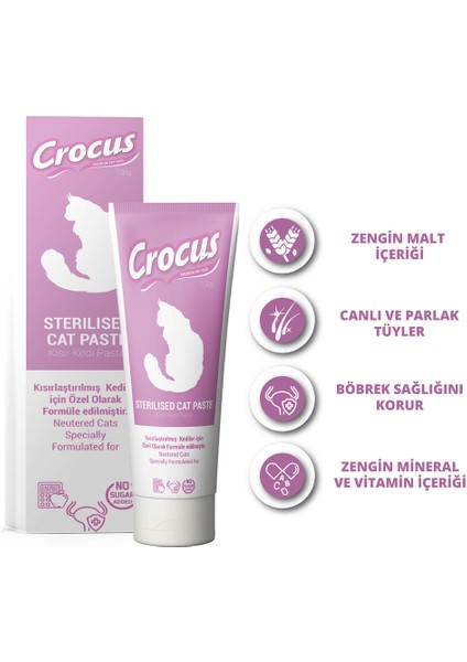 Techmrt Crocus Kedi Sterilised Malt Macunu 100 Gram