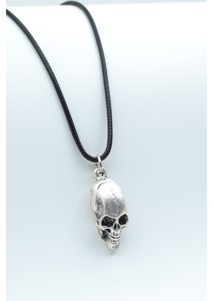 Kuru Kafa Gümüş Kaplama Deri Ip Kolye