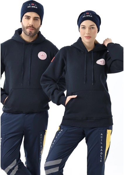 Paramedik Unisex Kapüşonlu Sweatshirt - Lacivert