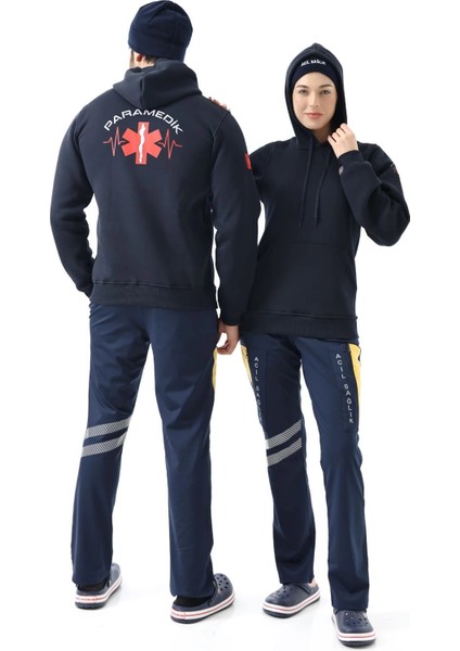 Paramedik Unisex Kapüşonlu Sweatshirt - Lacivert fiyatları