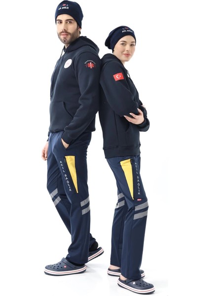 Paramedik Unisex Kapüşonlu Sweatshirt - Lacivert fırsatları