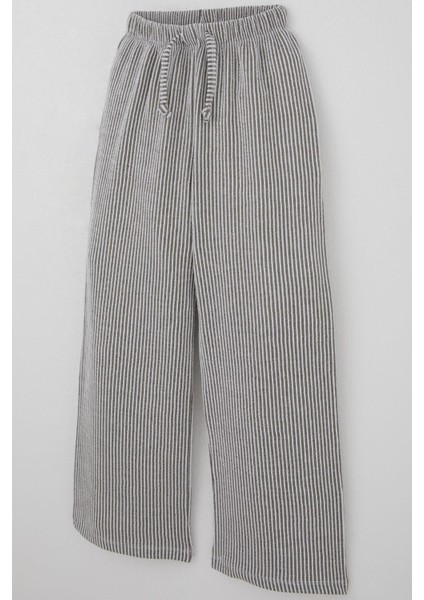 Kız Çocuk Pantolon Çizgili Bağcık Aksesuarlı Beli Lastik Detaylı 8-14 Yaş, Karışık Renk modelleri