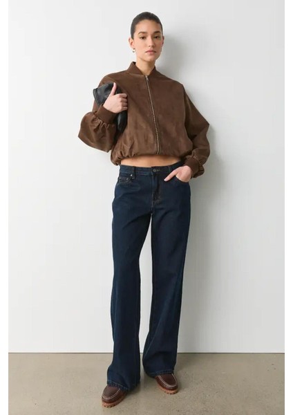 Kahverengi Astarlı Kadın Bomber Ceket MG2545 indirimleri