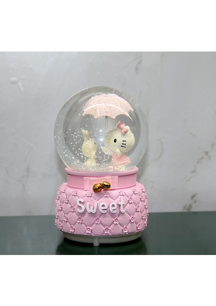 Hello Kitty Işıklı Müzikli Kar Küresi Orta Boy Model 2