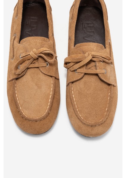 Serelıs Toprak Süet Hakiki Deri Bağcıklı Kadın Loafer Ayakkabı fiyatları