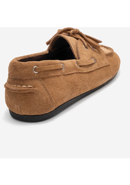 Serelıs Toprak Süet Hakiki Deri Bağcıklı Kadın Loafer Ayakkabı indirimleri