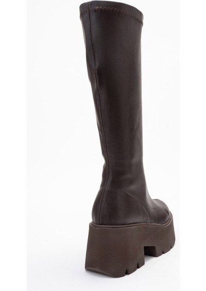 Amaronte Kahverengi Streç Kalın Taban Kadın Çizme indirimleri