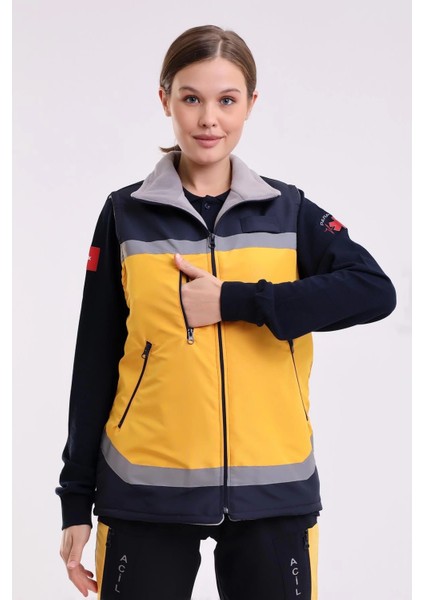 Paramedik Unisex Kışlık Yelek - Sarı indirimleri