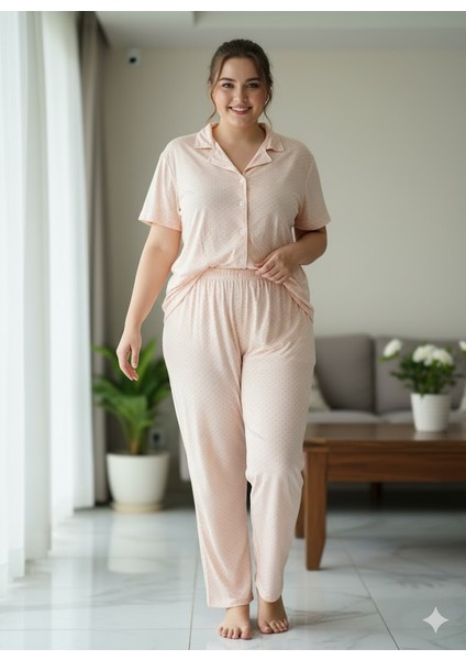 Kadın Düğmeli Pijama Takım