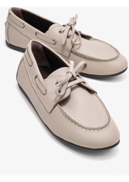 Serelıs Taş Cilt Hakiki Deri Bağcıklı Kadın Loafer Ayakkabı