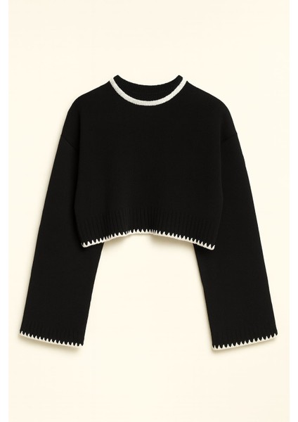 Tığ Işlemeli Kadın Crop Kazak fiyatları