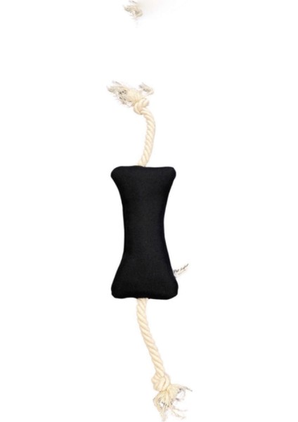 Techmrt Pet Comfort Ipli Kemik Su Geçirmez Köpek Oyuncağı, Siyah 17CM