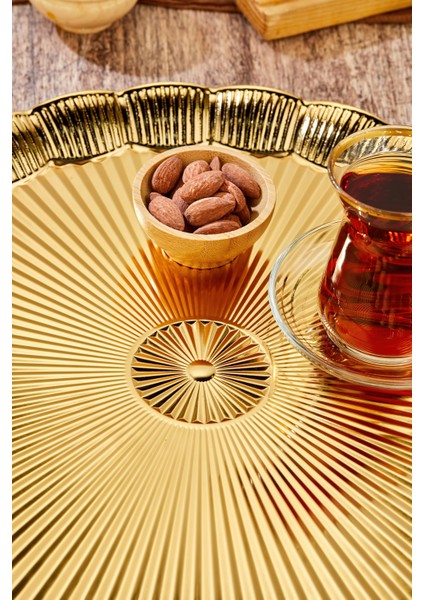 35 cm Gold Tepsi – Parlak Yüzeyli Şık Servis ve Sunum Tepsisi fırsatları