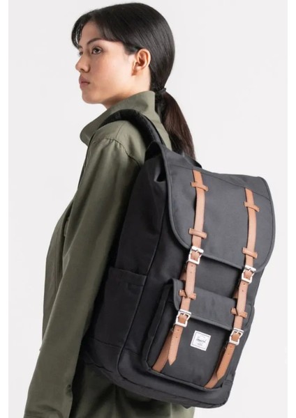 Little America™ Backpack 30L Unisex (48CM x 28,5cm x 18CM) Sırt Çantası Siyah fiyatları