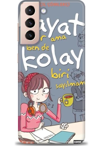 Samsung Galaxy S21 Fe Hd Baskılı Kılıf + Seramik Tam Kaplayan Ekran Koruyucu 163