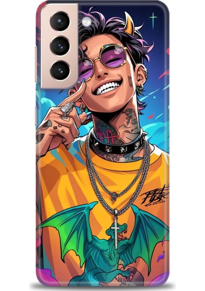 Samsung Galaxy S21 Fe Hd Baskılı Kılıf + Seramik Tam Kaplayan Ekran Koruyucu 259