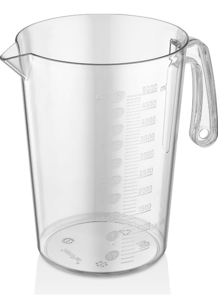 Şeffaf Ölçü Kabı – Ergonomik Saplı, Kırılmaz, Gıda ile Temasa Uygun, Buzlu Yüzeyli, Dayanıklı Plastik Ölçek Kabı (0.5 Lt / 1 Lt / 2 Lt / 3 Lt / 5 Lt)