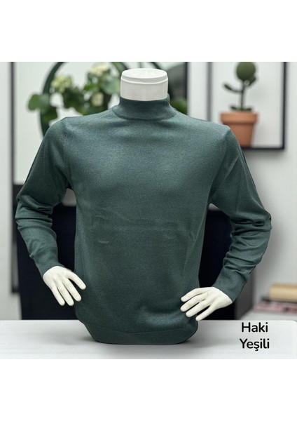 Uzun Kollu Haki Balıkçı Yaka Kazak (Unisex) fiyatları