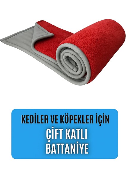 Kedi ve Köpekler Için Battaniye Örtüsü Yatağı Çift Katlı Çift Renkli Yumuşak Sıcacık