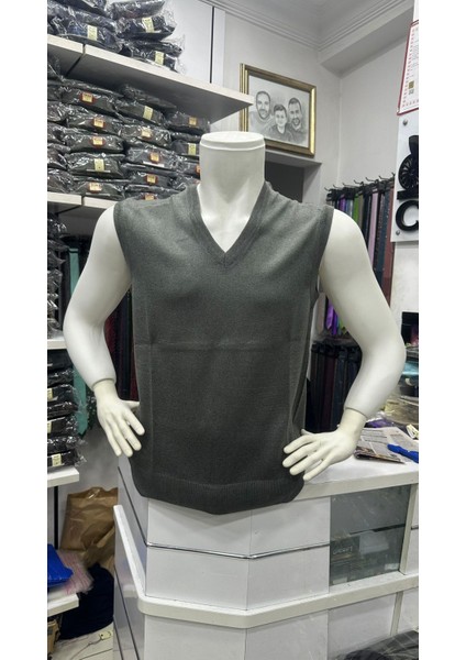 Gri V Yaka Süveter (Unisex) fiyatları