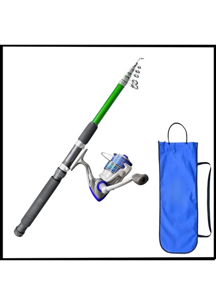 Uyguna-Yakala Olta Seti -300CM Taşıma Çantalı Olta Kamışı 40-80GR / 4000'LIK Olta Makinesi (Yeşil) - LER.093