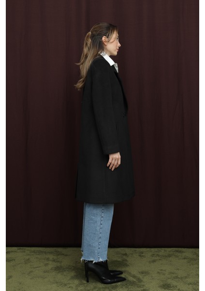 Kadın Kruvaze Yaka Kaşe Kaban -15194KBN fırsatları