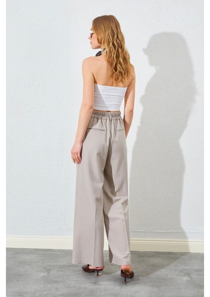 Çift Fleto Poliviskon Pantolon - Vizon indirimleri