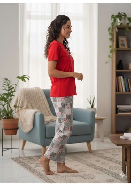 Kadın Kırmızı Pijama Takım modelleri