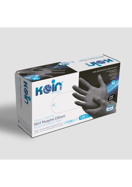 Siyah Nitril Eldiven 100'LÜ Paket - Tek Kullanımlık, Pudrasız Çok Amaçlı Eldiven fiyatları
