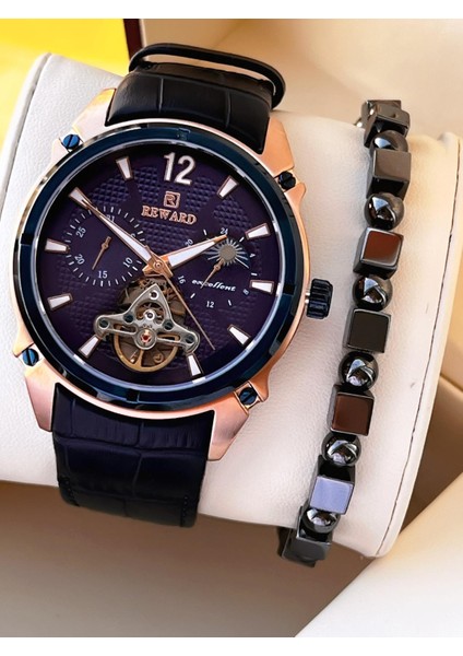 Otomatik Deri Kordon 5 Atm Suya Dayanıklı Erkek Kol Saati VS.BLKT.0637