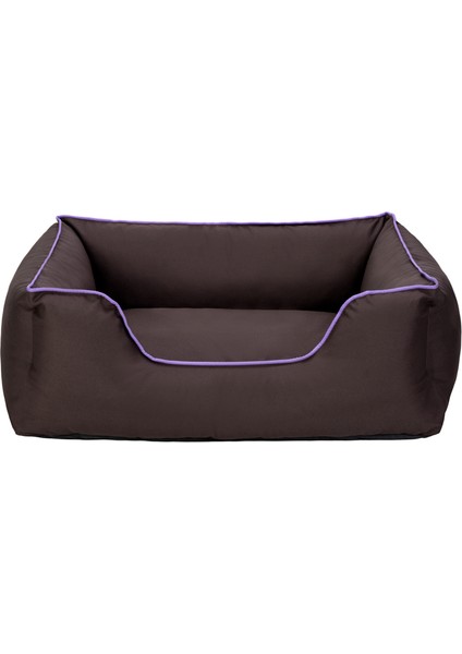 Techmrt Pet Comfort Alpha Köpek Yatağı Kahverengi W Mor Biye M 80X65CM