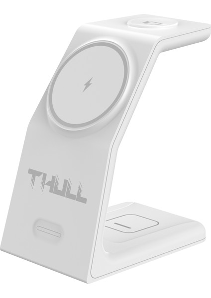 THL-WSC-D12 3’ü 1 Arada Kablosuz Şarj Standı iPhone Akıllı Telefon Airpods ve Apple Watch Uyumlu 15W Hızlı Şarj Cihazı