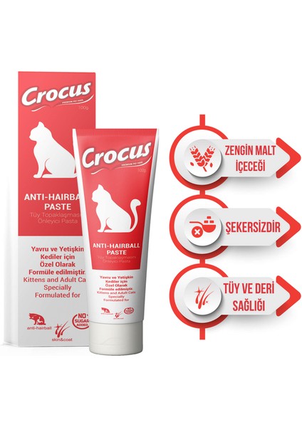 Techmrt Crocus Hairball Kedi Malt Macunu 100 Gram